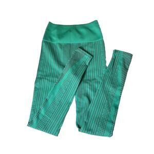 Fabletics Women Seamless Leggings Size XS Compression Sea Green With Black Trim